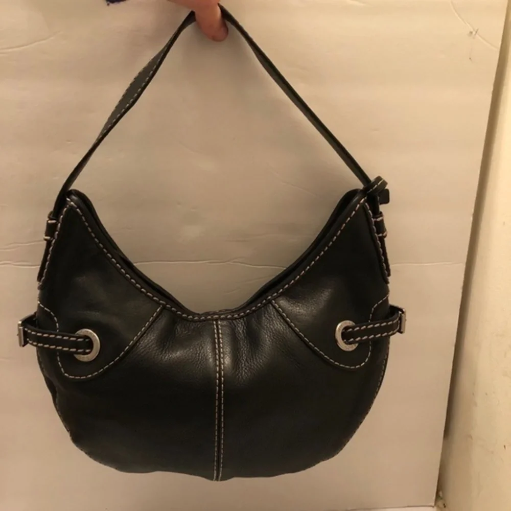 Michael kors vintage black leather hobo bag purse